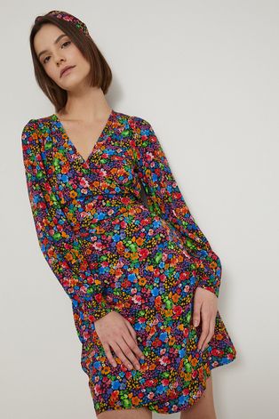 Sukienka taliowana wzorzysta multicolor