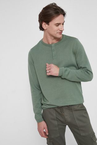 Sweter bawełniany męski zielony