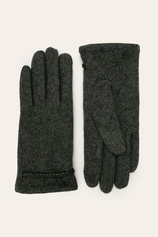 Rękawiczki damskie touch screen wełniane szare