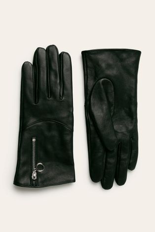 Rękawiczki skórzane damskie czarne