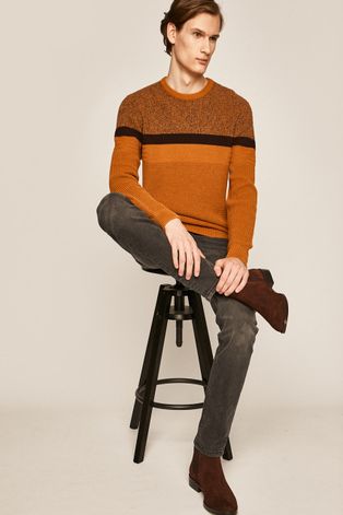 Sweter męski brązowy