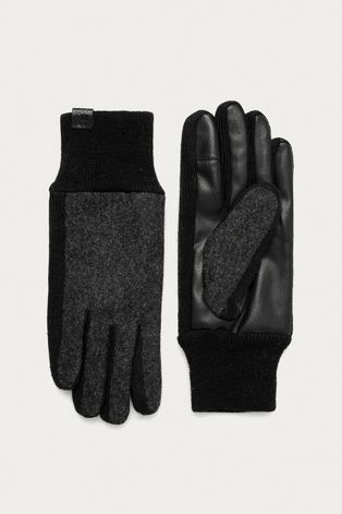 Rękawiczki męskie touch screen wełniane szare