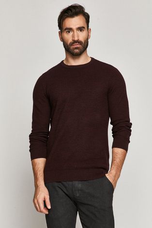 Sweter męski bawełniany bordowy