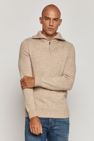 Sweter męski wełniany beżowy