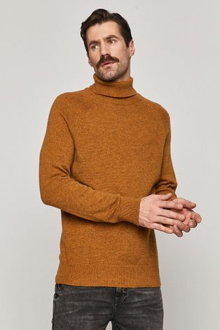 Sweter męski wełniany żółty