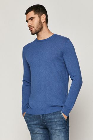 Sweter męski wełniany niebieski