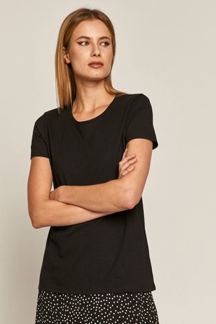 T-shirt damski z bawełny organicznej czarny
