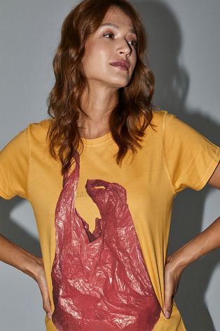 T-shirt damski by Dorota Masłowska i Maciej Chorąży żółty