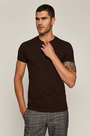 T-shirt męski Basic brązowy