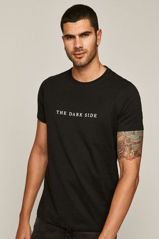 T-shirt męski z bawełny organicznej czarny