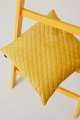 Welurowa poszewka na poduszkę żółta