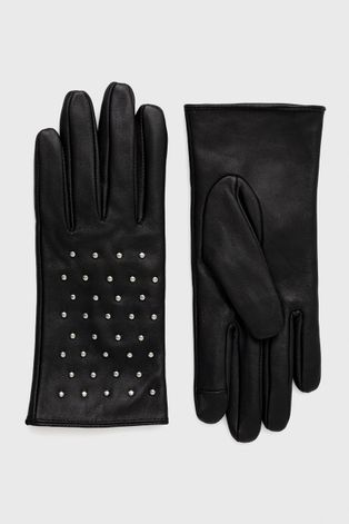 Rękawiczki damskie ze skóry naturalnej czarne