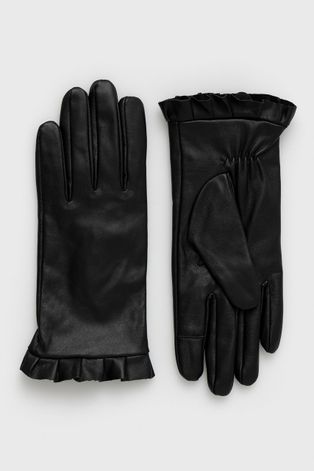 Rękawiczki damskie skórzane czarne