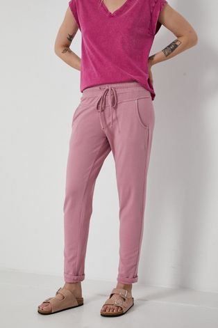 Spodnie damskie dresowe różowe