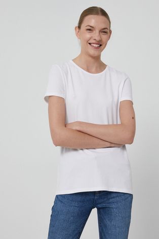 T-shirt damski z bawełny organicznej biały