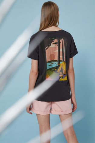 T-shirt damski by Justyna Frąckiewicz, Summer Posters szary