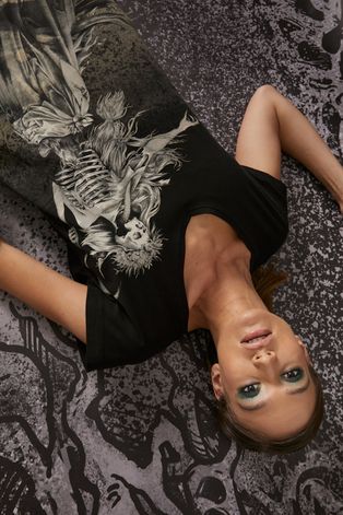 T-shirt bawełniany damski z kolekcji The Witcher czarny