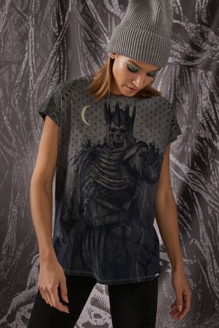 T-shirt bawełniany damski z kolekcji The Witcher szary