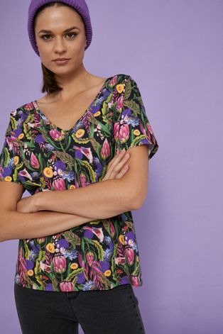 T-shirt bawełniany damski z kolekcji Design by Śliwka Nałęczowska