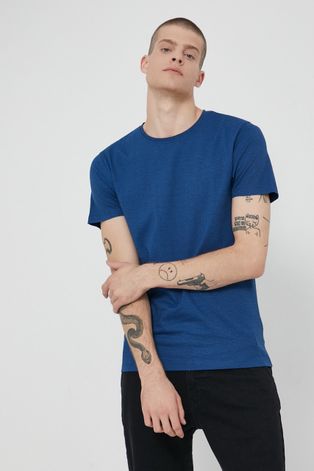 T-shirt bawełniany męski niebieski