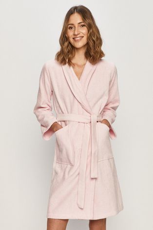 Бавовняний халат Kenzo колір рожевий