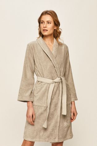 Бавовняний халат Kenzo колір сірий