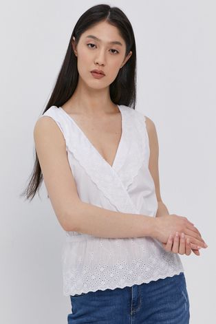 Haily's Bluză femei, culoarea alb, material neted