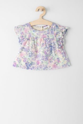 Παιδική βαμβακερή μπλούζα GAP χρώμα: ροζ