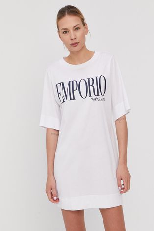 Emporio Armani Underwear Sukienka kolor biały mini prosta