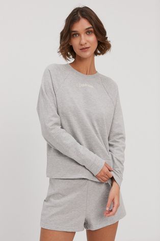 Піжамна кофта Calvin Klein Underwear жіноча колір сірий