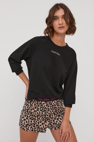 Піжамна кофта Calvin Klein Underwear жіноча колір чорний