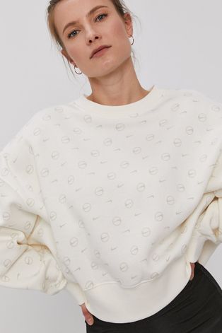 Кофта Nike Sportswear женская цвет кремовый с узором
