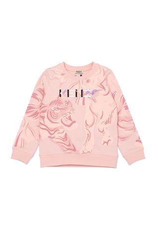 Kenzo Kids Bluza dziecięca kolor różowy z aplikacją