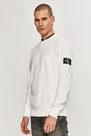 Кофта Calvin Klein Jeans чоловіча колір білий гладка