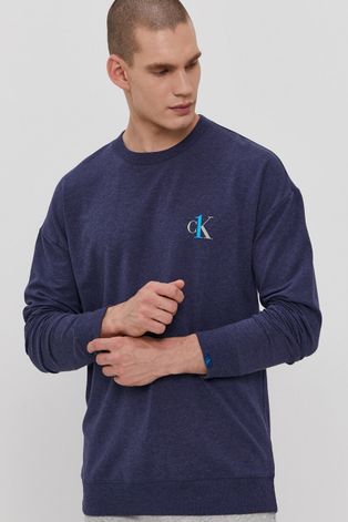 Піжамна кофта Calvin Klein Underwear CK One чоловіча колір синій гладка