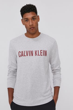 Пижамная кофта Calvin Klein Underwear мужская цвет серый с принтом