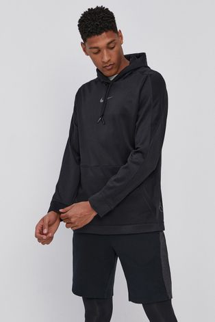 Nike Bluză bărbați, culoarea negru, material neted