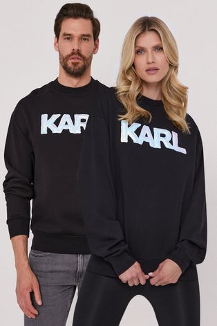 Karl Lagerfeld Bluza kolor czarny z aplikacją