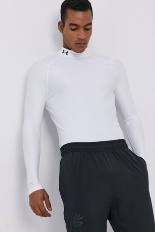 Блуза с дълги ръкави Under Armour мъжка в бяло с изчистен дизайн