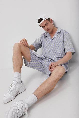 adidas Originals Koszula bawełniana męska kolor fioletowy regular