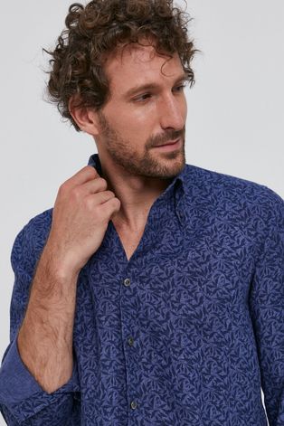 Košulja Emanuel Berg za muškarce, boja: tamno plava