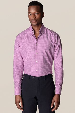 Риза Eton мъжка в бордо със стандартна кройка с класическа яка