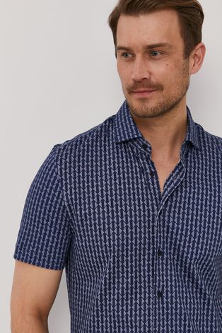 Риза Baldessarini мъжка в тъмносиньо със стандартна кройка с класическа яка