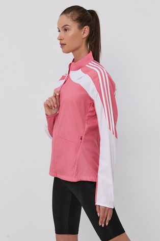 Bunda adidas Performance dámská, růžová barva, přechodná