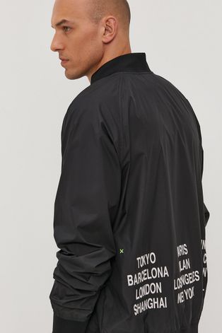 Bomber bunda Nike Sportswear pánská, černá barva, přechodná