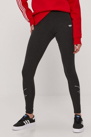 Легінси adidas Originals жіночі колір сірий з принтом