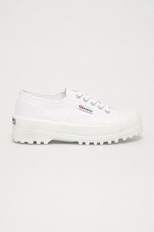 Πάνινα παπούτσια Superga γυναικεία, χρώμα: άσπρο
