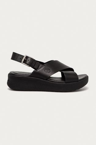 Kožne sandale Timberland za žene, boja: crna
