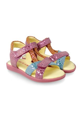 Dětské semišové sandály Agatha Ruiz de la Prada růžová barva