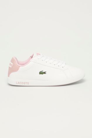Дитячі черевики Lacoste колір білий